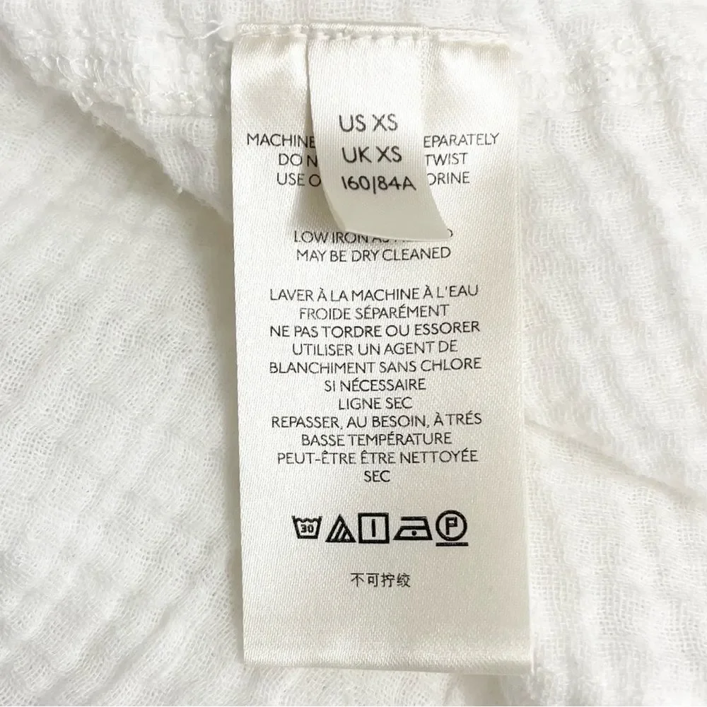 Free People Cozy Dreams Top Textured Cotton Loose Pullover in Soft White Size XS